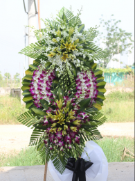 vòng hoa sài gòn tím trắng