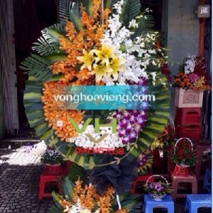 vòng hoa sài gòn tím vàng và trắng