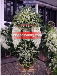 Vòng hoa lan trắng hai đầu