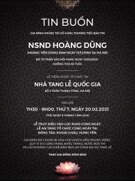 Lễ viếng NSND Hoàng Dũng tại Số 5 Trần Thánh Tông