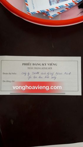 Phiếu gửi vòng hoa ngày 23/02 tại số 5 trần thánh tông