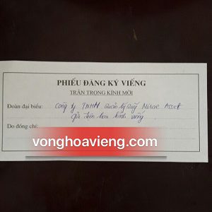 Phiếu gửi vòng hoa ngày 23/02 tại số 5 trần thánh tông
