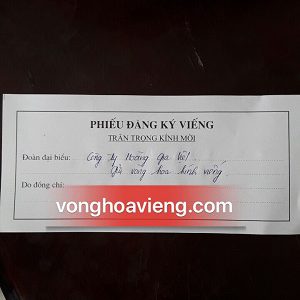 Phiếu gửi vòng hoa ngày 23/02 tại số 5 trần thánh tông