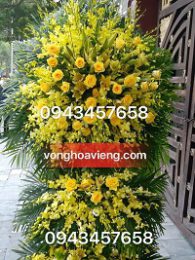 lẵng hoa lan vàng 3 tầng